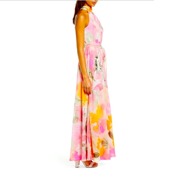 NWT Eliza J Floral Maxi Halter Dress - Picture 3 of 4